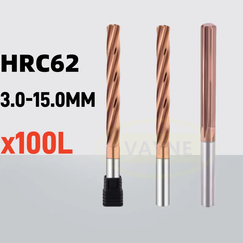 

Machine Reamer Spiral Flute Straight 3.0-15.0mm 100L Solid Carbide Metal Cutter CNC for Metal Steel Tolerance H7 Tool 1PCS