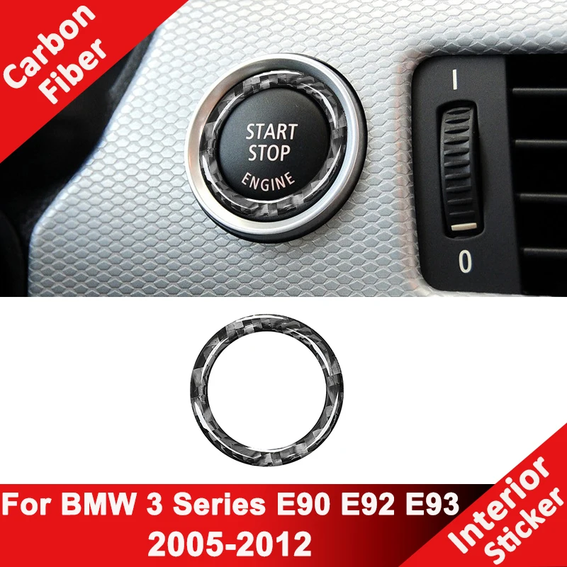 

For BMW 3 Series E90 E92 E93 2005-2012 Carbon Fiber Car One-Click Button Engine Start Stop Switch Frame Decorative Sticker