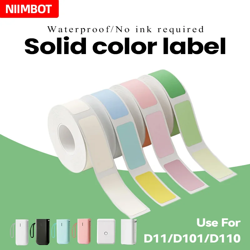 Niimbot color thermal label sticker waterproof and oil resistant mobile mini portable label printer suitable for D101, D11, and