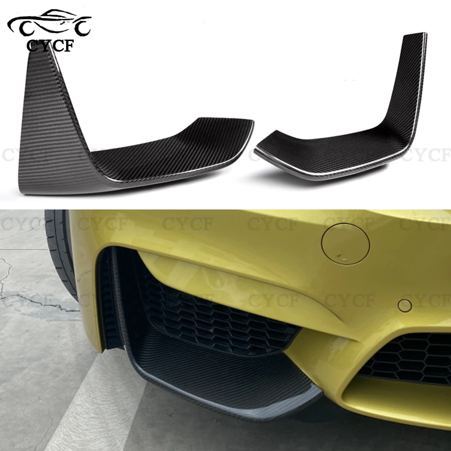 For BMW M3 F80 M4 F82 F83 High quality carbon fiber wrap angle carbon anti-collision Front Bumper corner protection