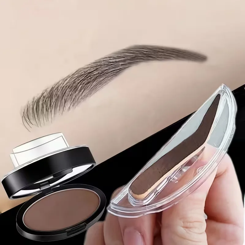 Waterproof Eyebrow Powder Stamp, Arch-Shaped Stamp for Eyebrow Shaping, One Step Eyebrow Stamp, Long-Lasting Brow for Daily Use