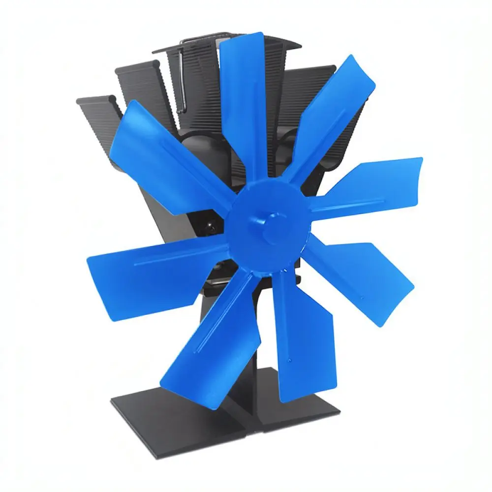 Portable Heat Powered Stove Fan 8 Blade Fireplace Blower Silent Air Circulator For Wood Coal Burner Heater System