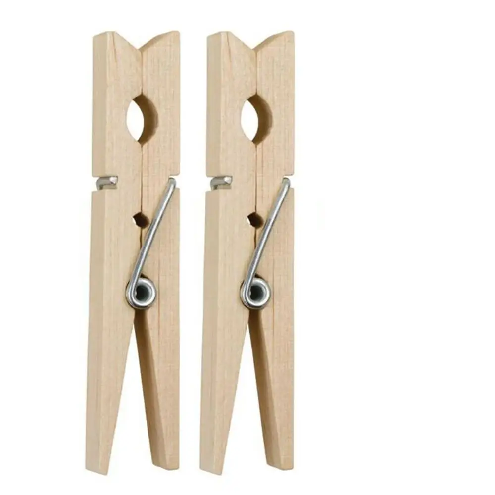 72mm Long Office Wooden Wedding DIY School Clothespin Clothes Pegs Craft Decoration Photo Clips