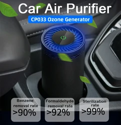 LONHOMON CP033 Purificador de aire para coche Generador de ozono Purificador de aire purificador eficiente Purificadores de aire portátiles con carga USB