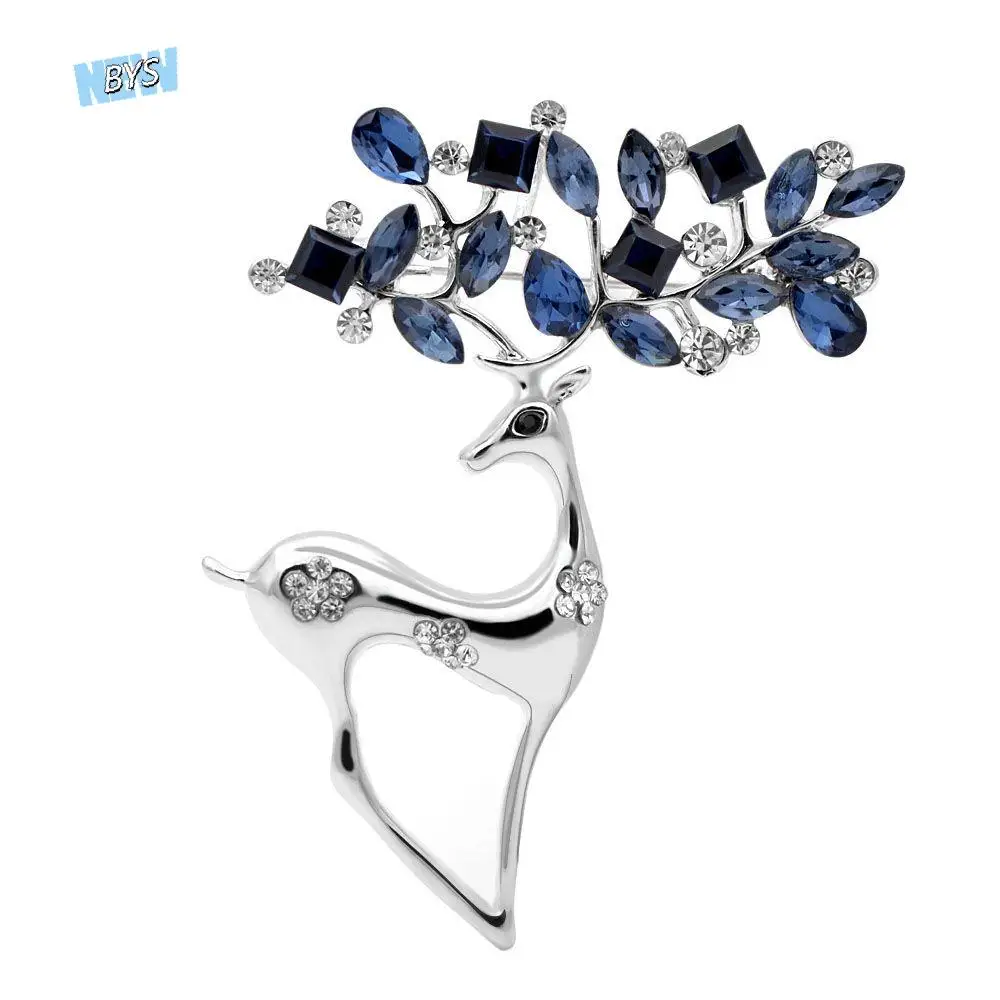 عيد الميلاد الرنة سبيكة الماس هدايا عيد الميلاد الكورية نمط دبابيس حجر الراين دبوس مجوهرات نسائية عيد الميلاد الأيائل دبابيس