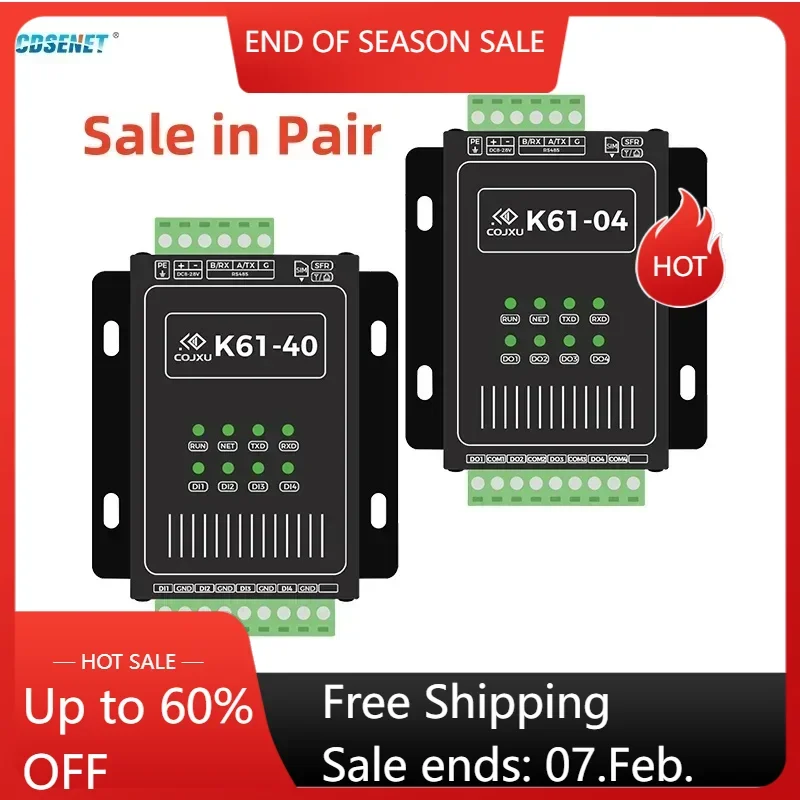 Switching Value Synchronous Remote Transmission 4-way Switch Signal Input/Output CDSENET K61-DL20 Lora RS485 Modbus Remote Alarm