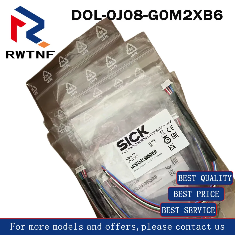 Brand New Genuine DOL-0J08-G0M2XB6 SICK Encoder plug cable 2031086, warehouse stock