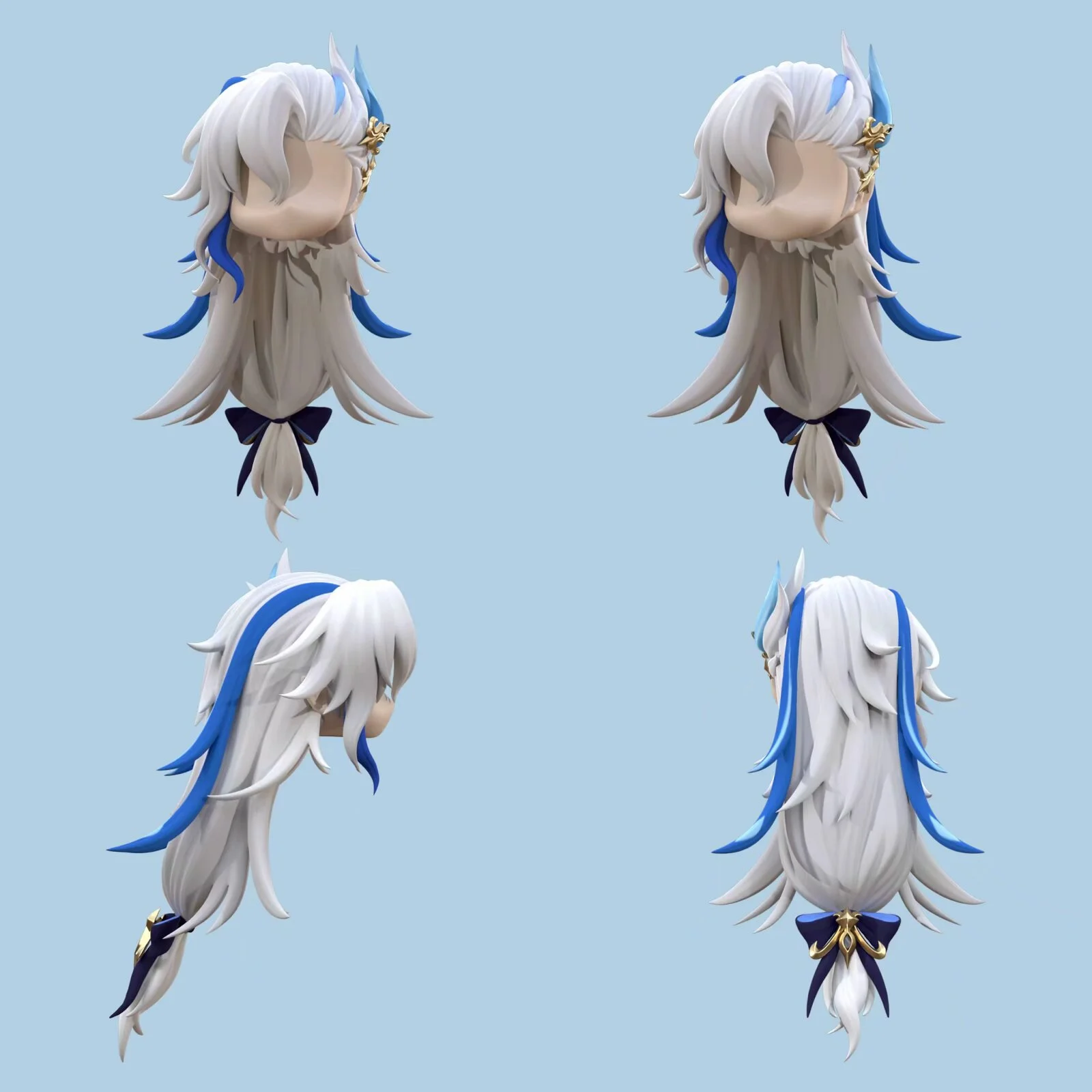 

Pre-order Game Genshin Impact Neuvillette Handmade OB11 OB22 Colored Hair Wig Game Cosplay Cute NEW