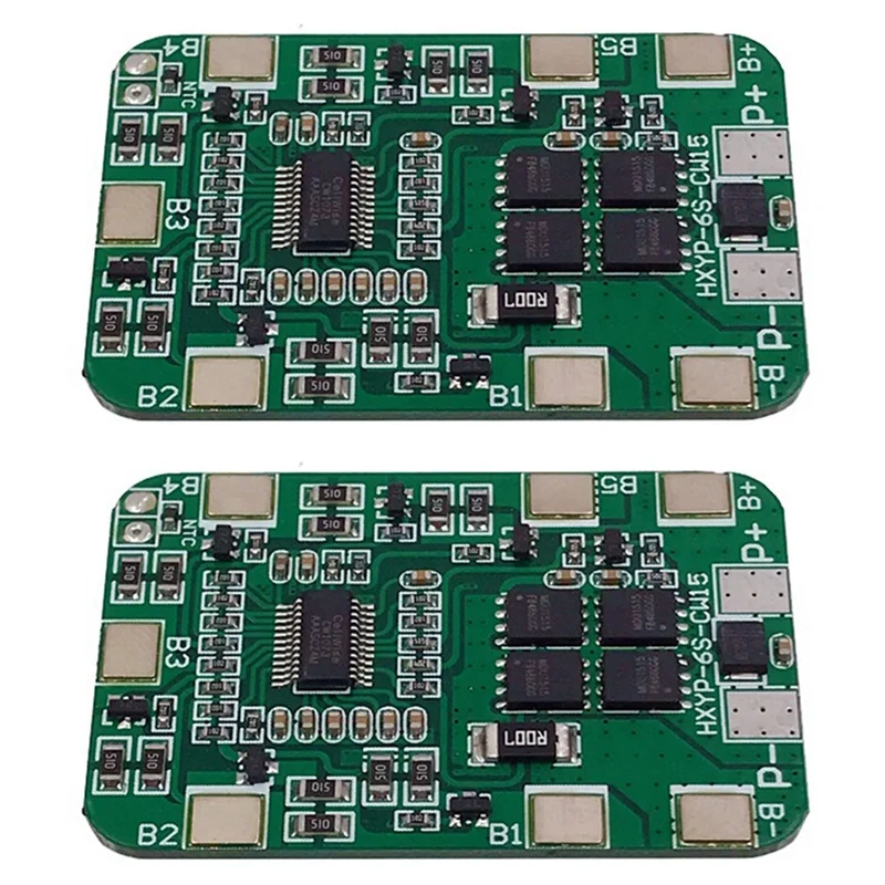 2X 6S 25.2V 20A BMS Lithium Battery Board With Balancing For 25V Screwdriver And 24V Battery Pack Use