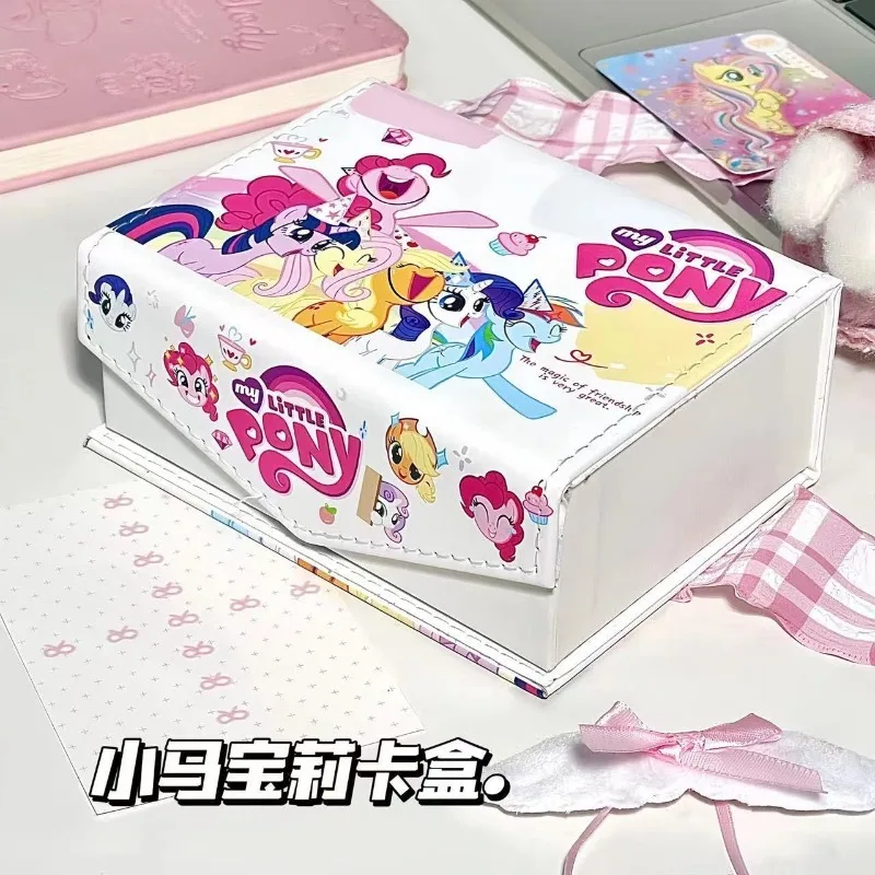 My Little Pony Anime Kawaii Pu Leather Star Chasing Card Storage Box Cute High-looking Cartoon Flip-top Magnetic Dust-proof Box