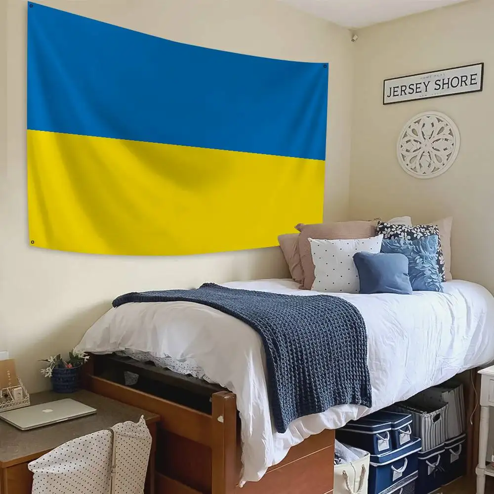 Blau Gelb Ua Ukr Ukraine Flagge Banner Vier Loch Flagge Polyester Outdoor Dekor Raumästhetik