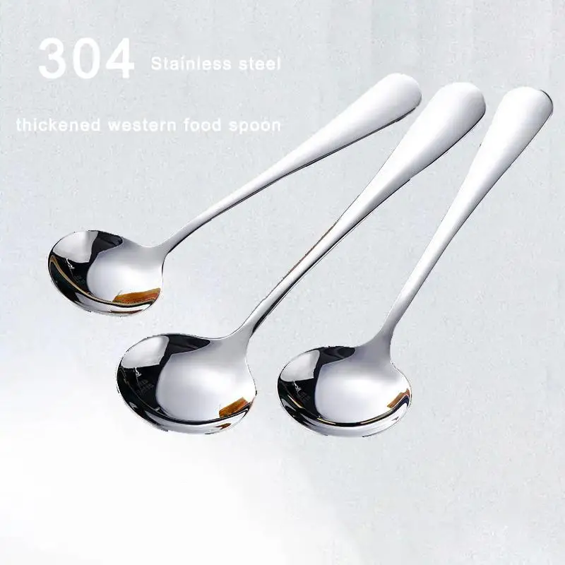 304 round stainless steel spoon, stainless steel rice spoon, stainless steel tea spoon, coffee and milk mixing spoon