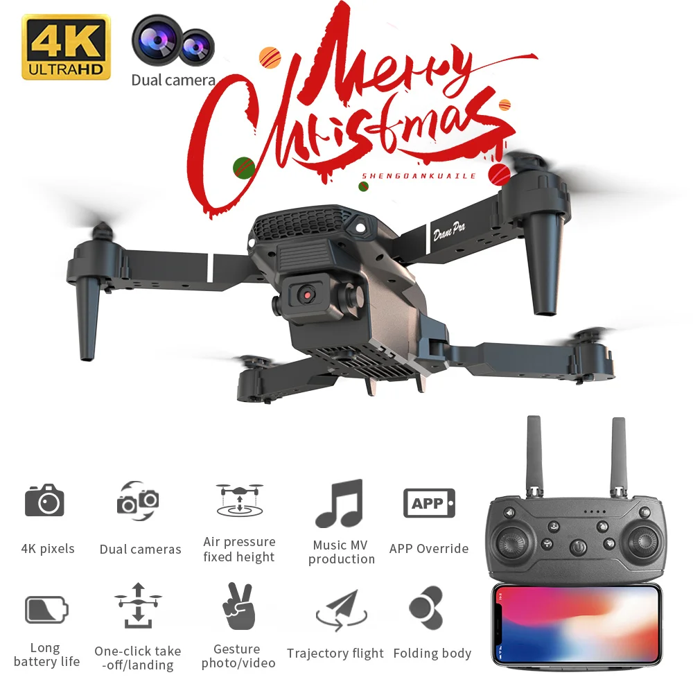 New E88Pro RC Drone 4K Professinal With 1080P Wide Angle Dual HD Camera Foldable RC Helicopter WIFI FPV Height Hold Apron Sell