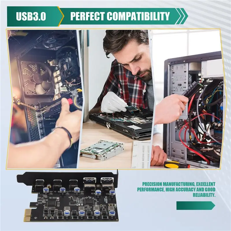 AED7-Pcie Expansion Card To 5 Port (3X USB C,2X USB 3.0-A ) PCI Express Expansion Card For Windows 10/8/7 And MAC OS 10.8.2