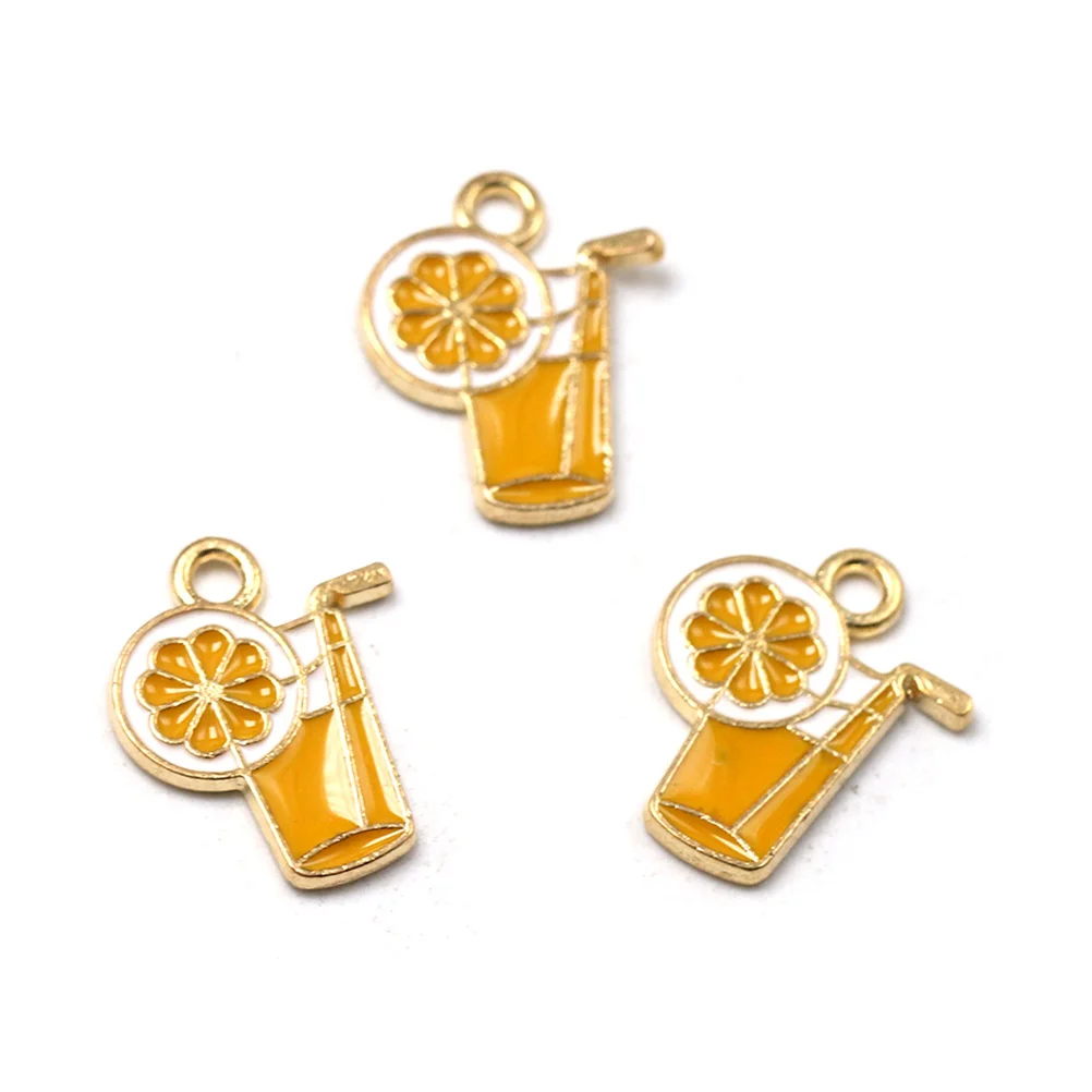 10 szt. Kreatywnych zawieszek ze stopu w kształcie cytryny do samodzielnego tworzenia breloków, torebek, naszyjników i akcesoriów do wyrobu biżuterii.