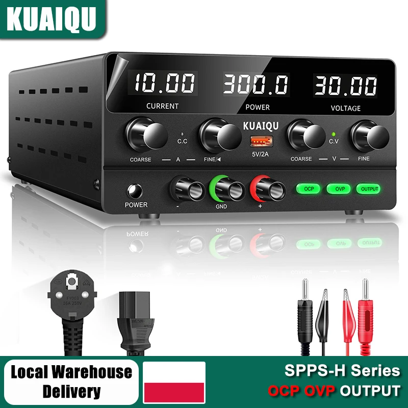 KUAIQU OCP OVP Einstellbares DC-Netzteil 30V 10A 300W Labor-Spannungsregler Stabilisator 60V 5A Schaltnetzteil