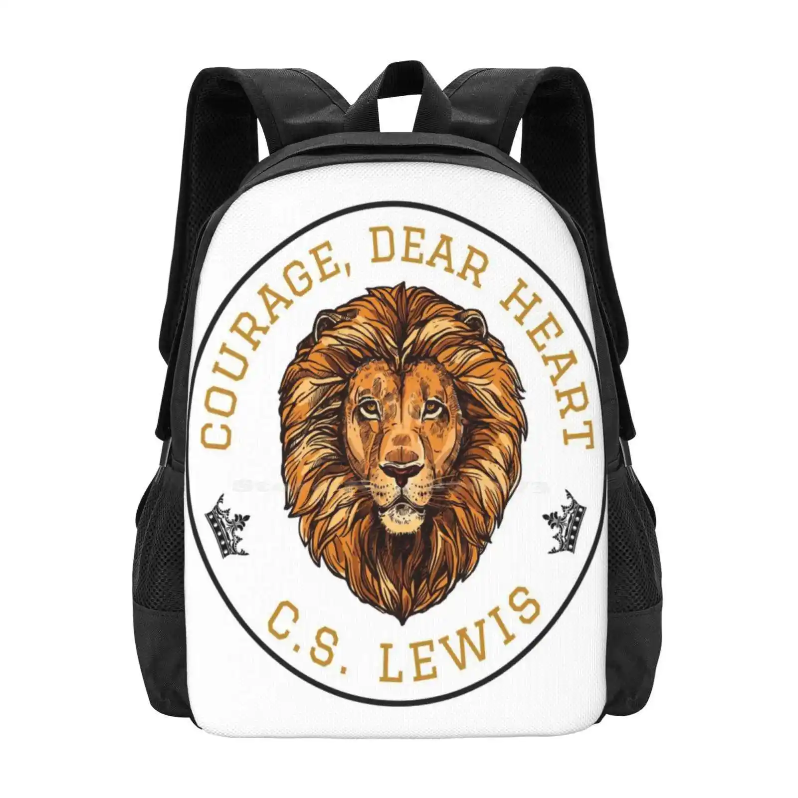 Courage, Dear Heart Hot Sale Schoolbag Backpack Fashion Bags Courage Dear Heart Narnia Lion Witch And The Wardrobe Prince