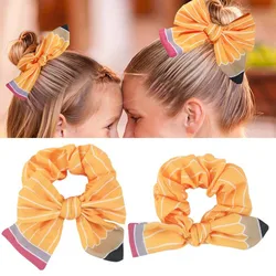 Oaoleer 2Pcs Back To School Hair Band Fashion Pencil Head Hair Ties Solid Color Elastic Scrunchies for Girls Ponytail Hairstyle