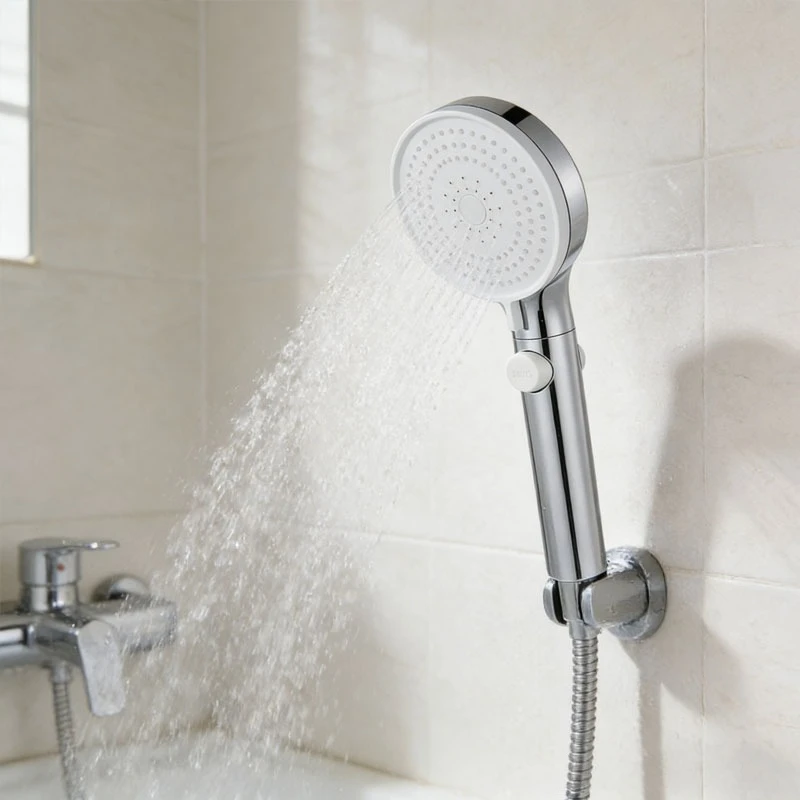 

Shower Set High-Pressure Handheld Shower Head with Stand and Hose Adjustable Water Flow Modes Shower Head Bathroom Accessories