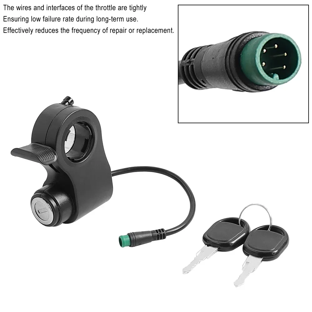 Throttle Accelerator Switch with Key For Kukirin G2 Max/G2 Pro Electric Scooter 5-Pin Throttle Switch Lock  Accessory image 3