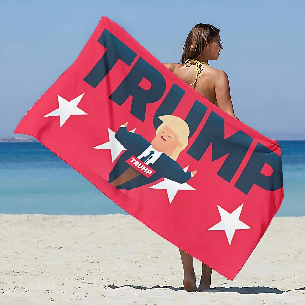 Donald Trump-Toalla de playa de microfibra para mujer, paño suave de secado rápido, a prueba de arena, regalo para viaje, gimnasio, ducha y Camping, 2024