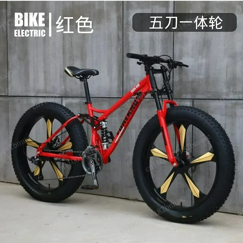 Mountain Bike Outdoor Riding Variable Speed Off-Road Beach Snow, Shock Absorption, Adult Ultra-Wide 4.0 Fat Tire