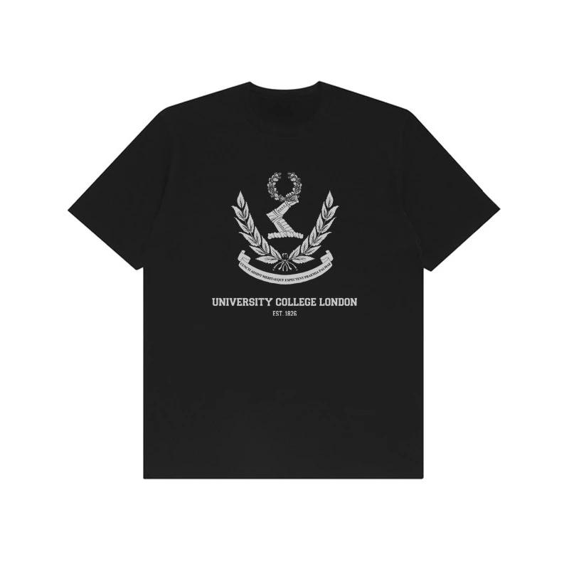 

Школьная форма UCL из чистого хлопка, футболка в студенческом стиле с принтом, летняя рубашка с короткими рукавами для студентов мужского и женского пола