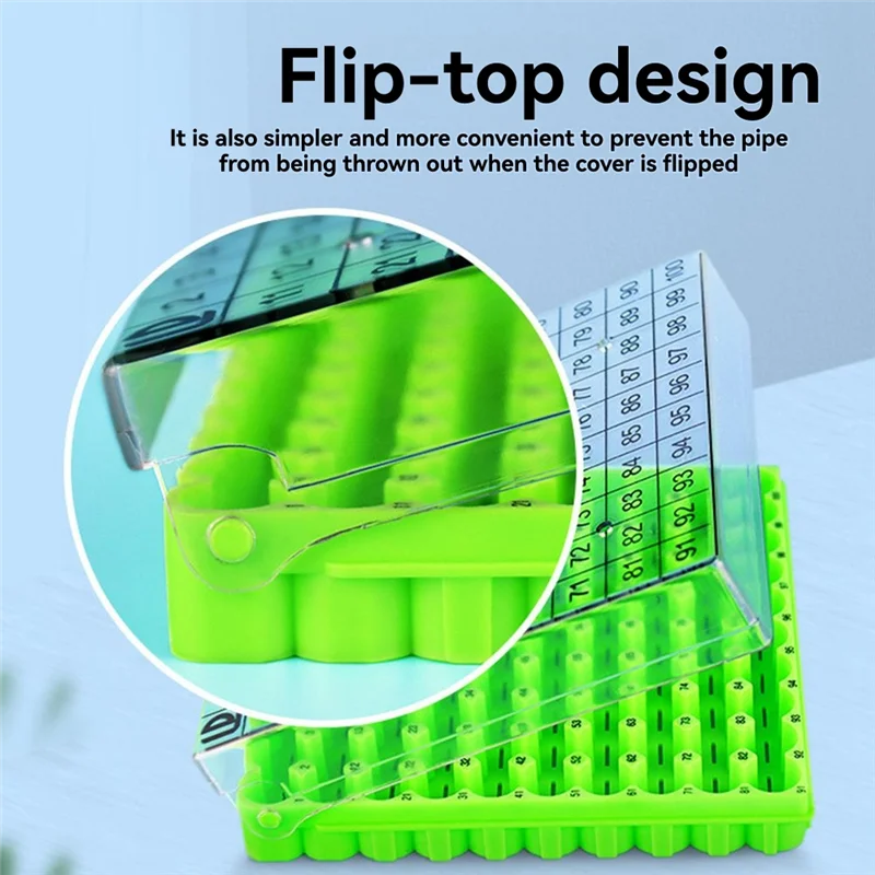 EYFL-100-Slot Yellow Tube Box For 0.5Ml Samples, Flip Top Access Frozen Storage Solution, 1 Unit