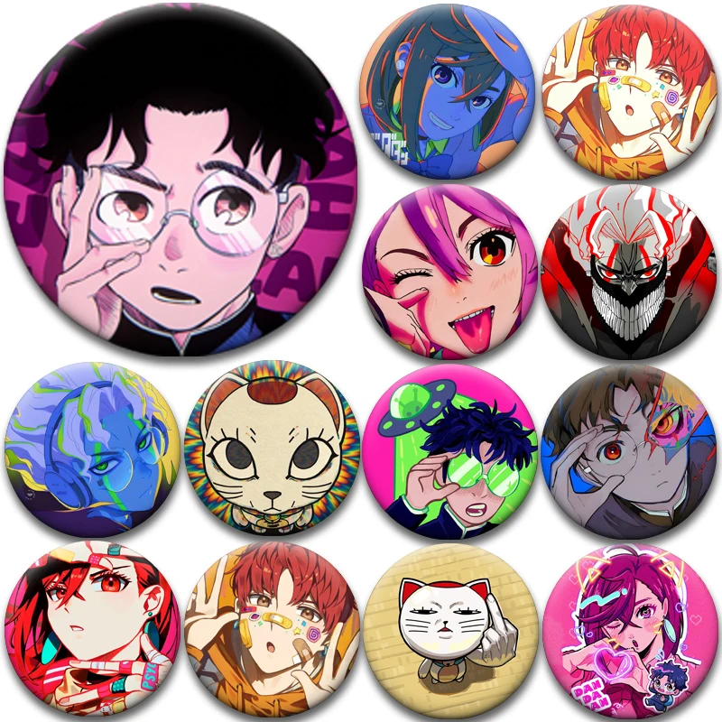 Broches de Personajes de Anime Dandadan: Okarun, Momo, Turbo Granny, Seiko, Pin de Solapa para Mochila, Ropa, Sombrero, Decoración, Regalos, 58mm