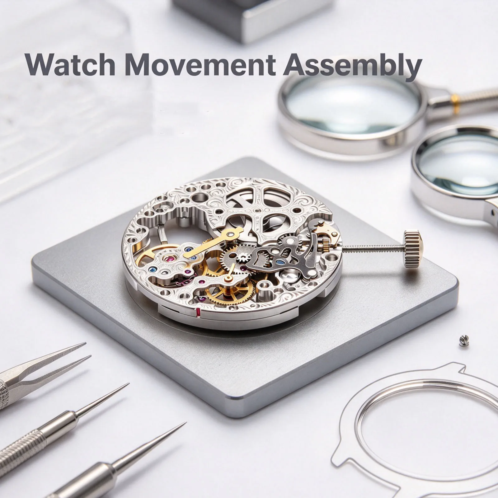 1pc ST3620K 17 Jewels Hand Winding Mechanical Movement, Skeleton 6498 Clone Watch Movement for Repair