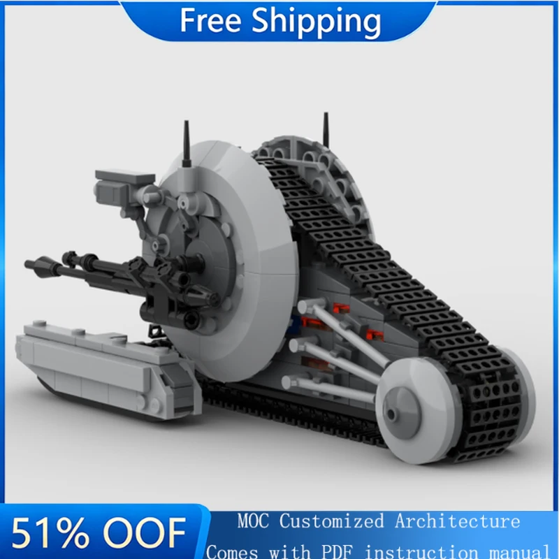 

Конструктор MOC «Звездная битва»: гусеничный боевой танк-робот, 355 деталей, развивающая игрушка для творческой сборки, подарок на день рождения