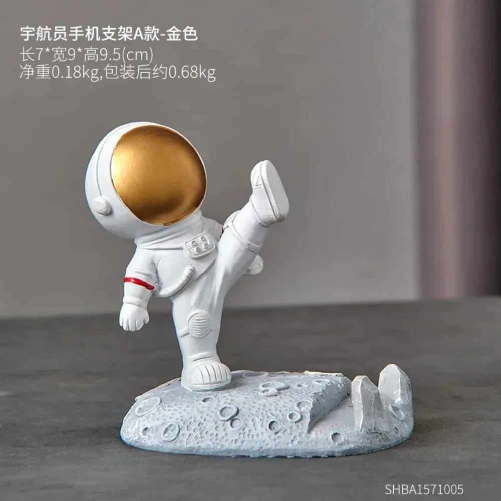 Office Desk Decoration Nordic Style Astronauts Mobile Phone Stand Holder Ornaments Resin Spaceman Bracket Toys Gift image 4