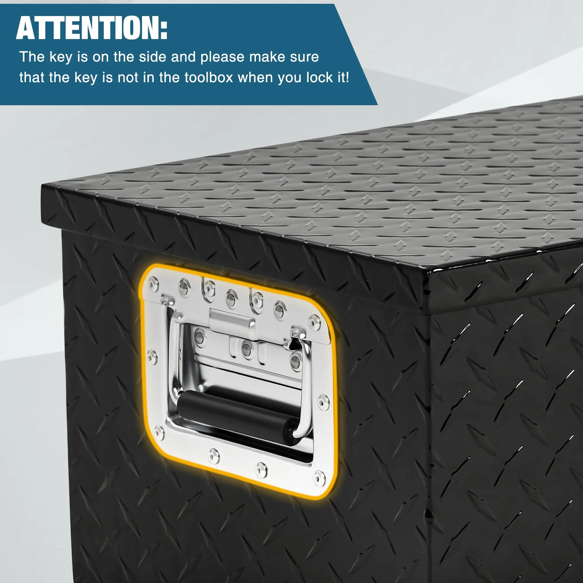 Lockable Waterproof Truck Bed Tool Box, 30 Inch Aluminum