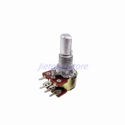 2pcs 12 Type Dual-unit Volume Audio Potentiometer 6Pins B20K B50K15mm Half Shaft