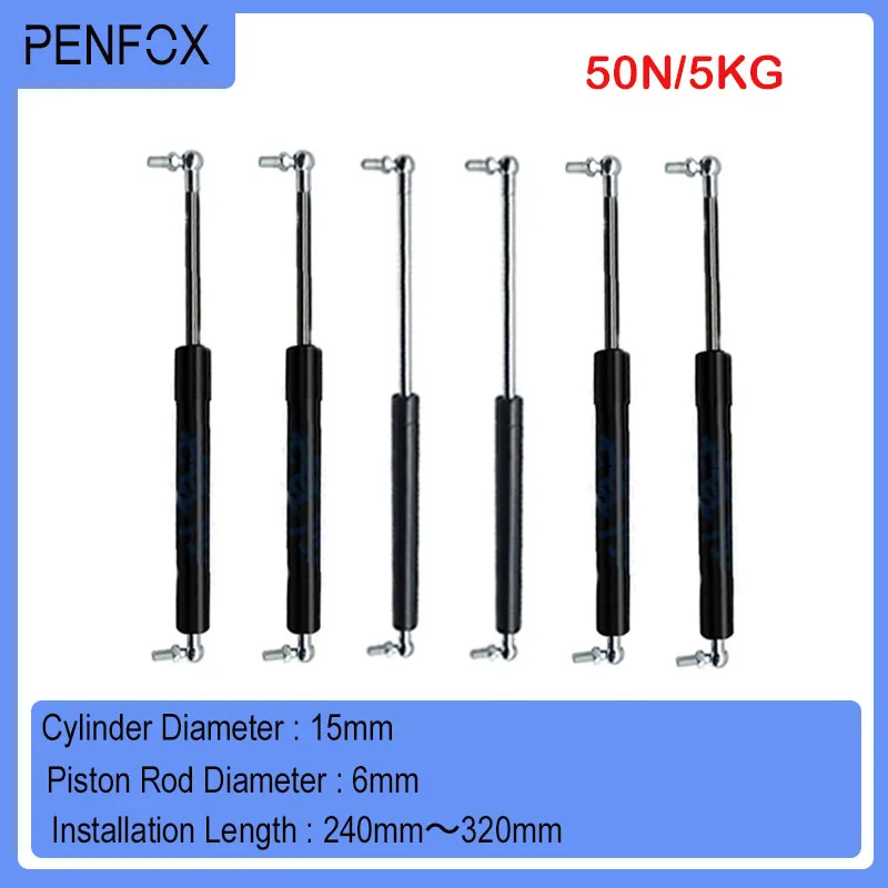 1PC 240-320mm 5kg/50N Gas Spring Shock Absorber Hydraulic Lift Support Strut Bar Bed Car Machine Furniture Universal Strut Bars