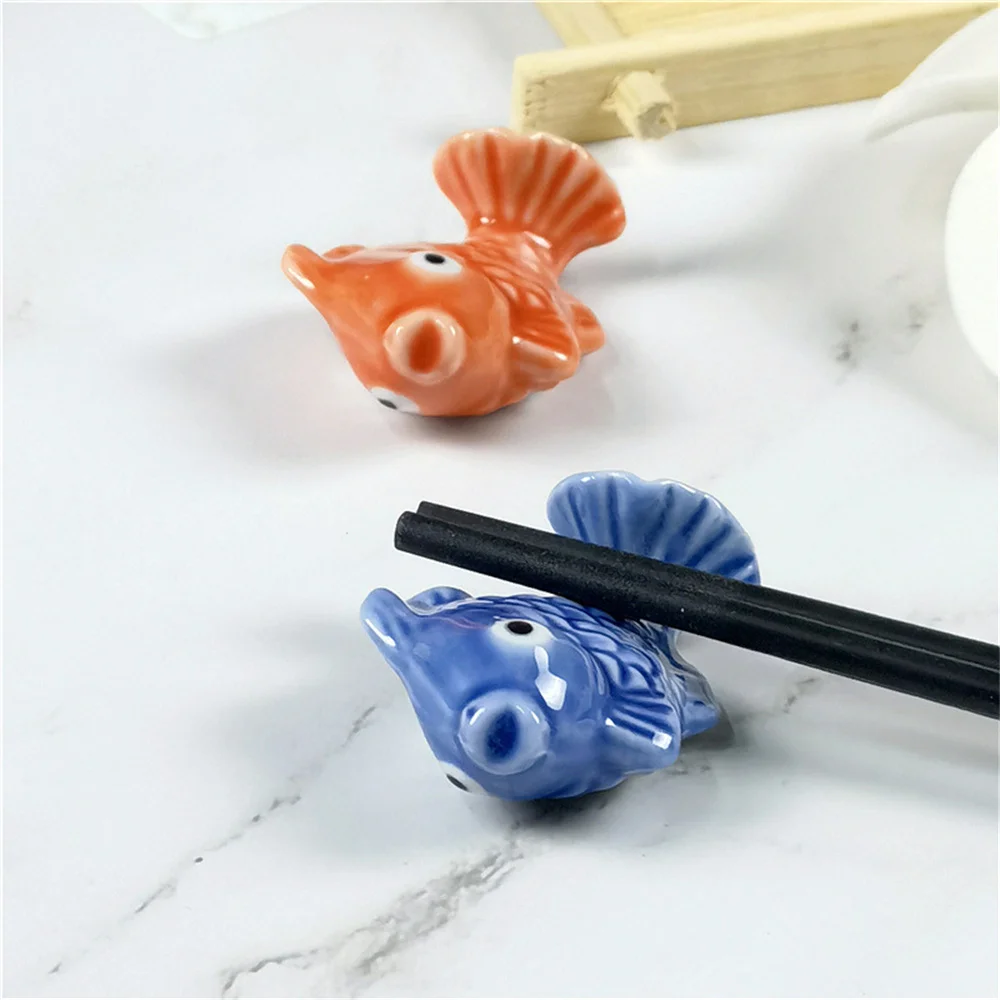 Chopsticks Rack Cartoon Little Carp Carp Color Cuisine Restaurant Spoon Rack Chopsticks Ceramic Spoon Rack