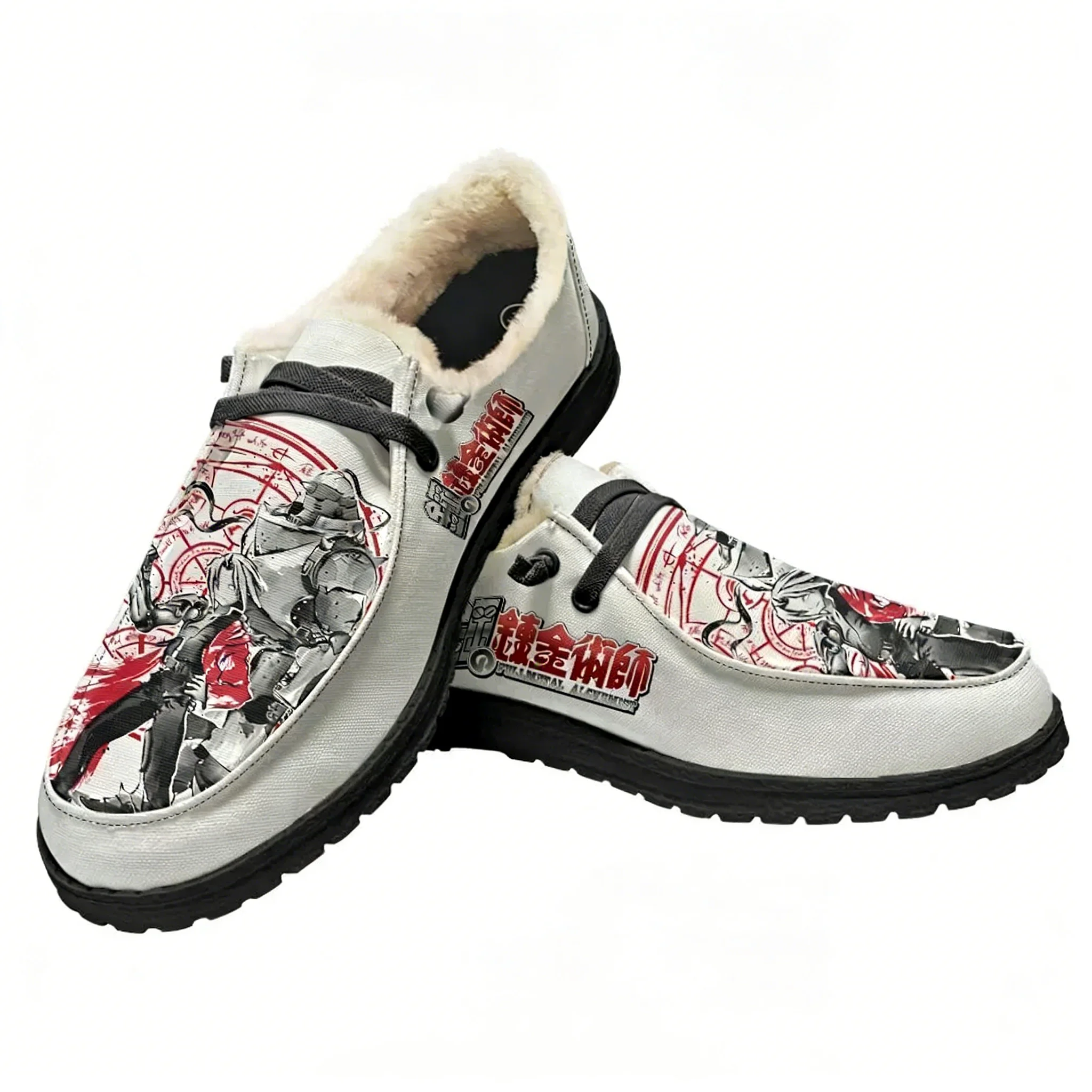 

Повседневная обувь Fullmetal Alchemist, плюшевая обувь на плоской подошве для мужчин и женщин, дышащая повседневная легкая обувь для улицы, обувь на заказ