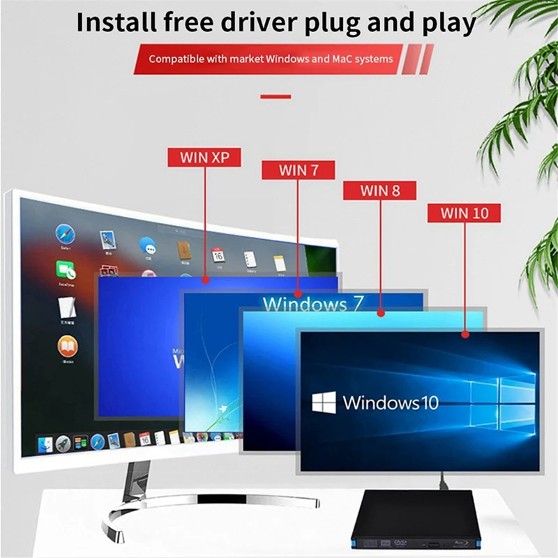 윈도우 PC 노트북 데스크탑용 블루레이 버너 플레이어, USB 3.0 CD DVD 외장 블루레이 드라이브 라이터 리더, 신제품