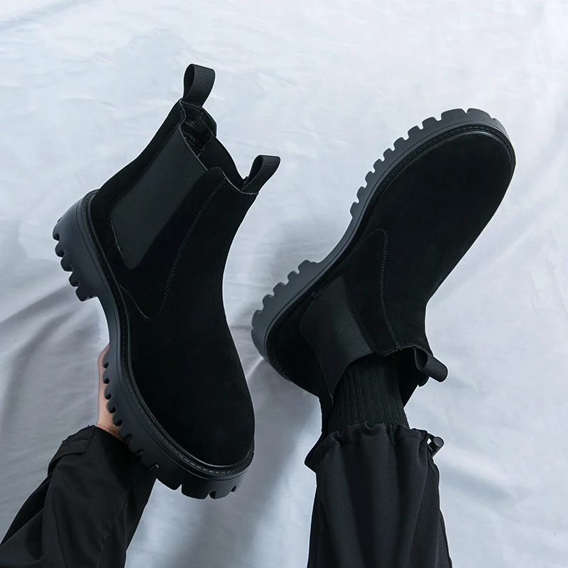 Modern Street Men Zip Short Ankle Boots Solid Round Toe Flat Sole Soft Leather Wear Resistant Daily Commuter Male Footwear