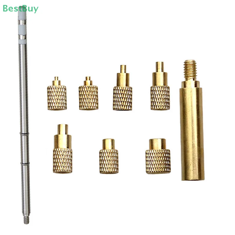 Heat Insert Nut HS01/T85/SH72 Soldering Iron Tip Insert Internal Thread Head M2M8 Brass Hot Nut Insertion Kit 3D Print Accessory