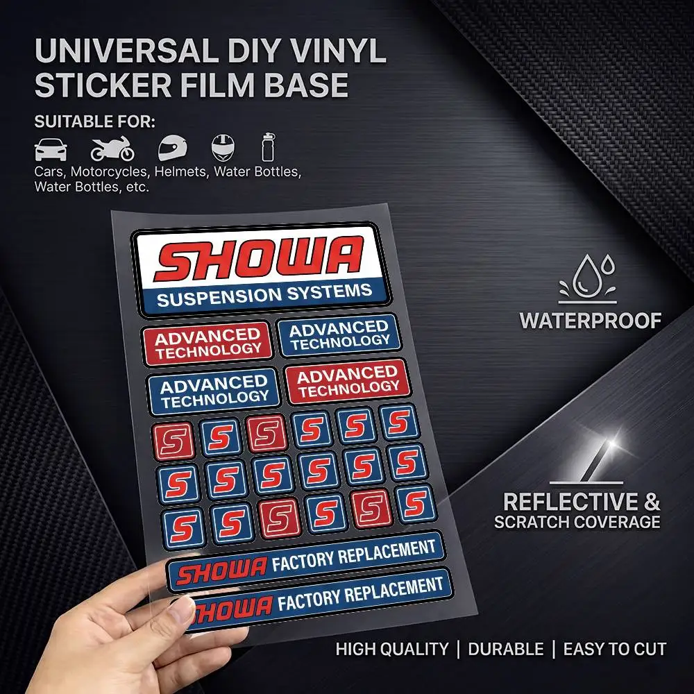 FOR S-SHOWA-A Universal Waterproof Reflective Decorative Decals Scratch Hide For Car Motorcycle Helmet Fridge - view 2