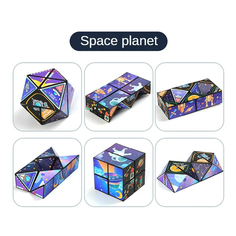 Shape Shifting Box Geometric Changeable Magnetic Magic Cube 3D Decompression Hand Flip Puzzle Kids Reliever Fidget Toy