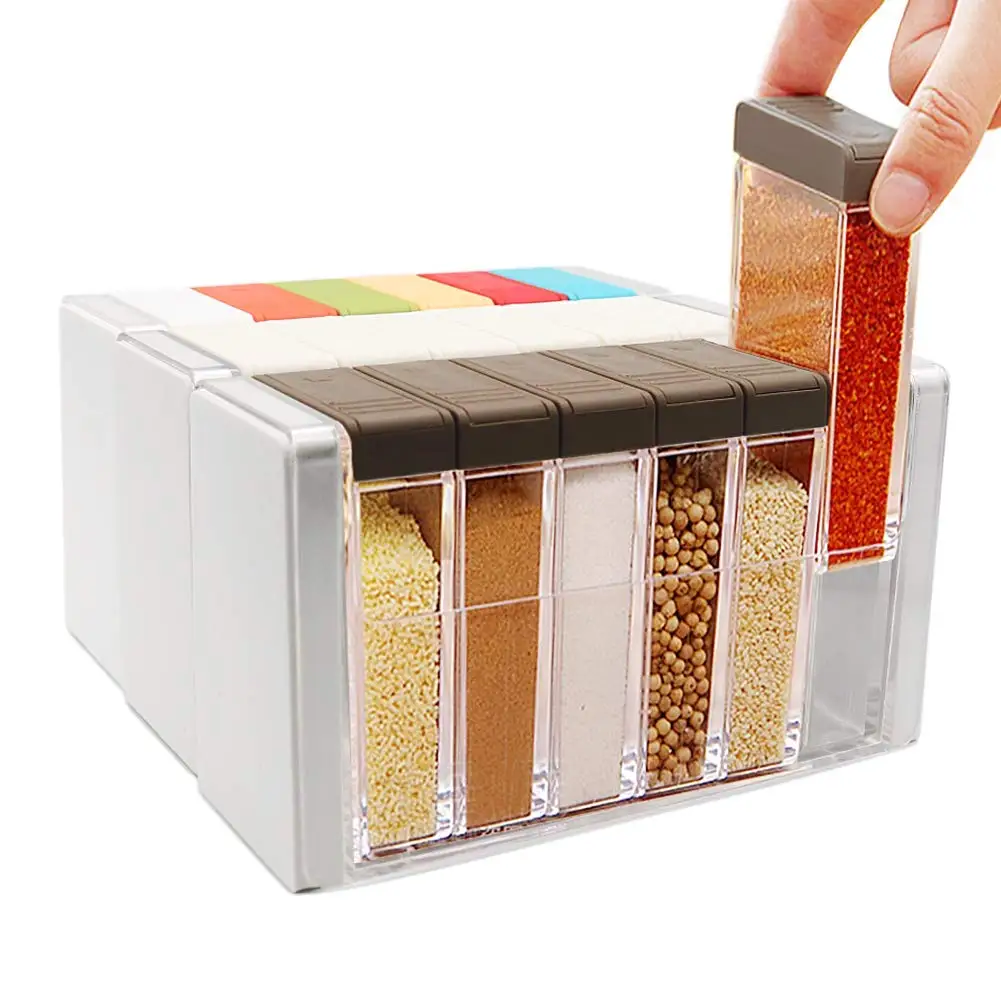 Kitchen Spice Jar Seasoning Box   Storage Bottle Jars Transparent Salt  Powder  Tool