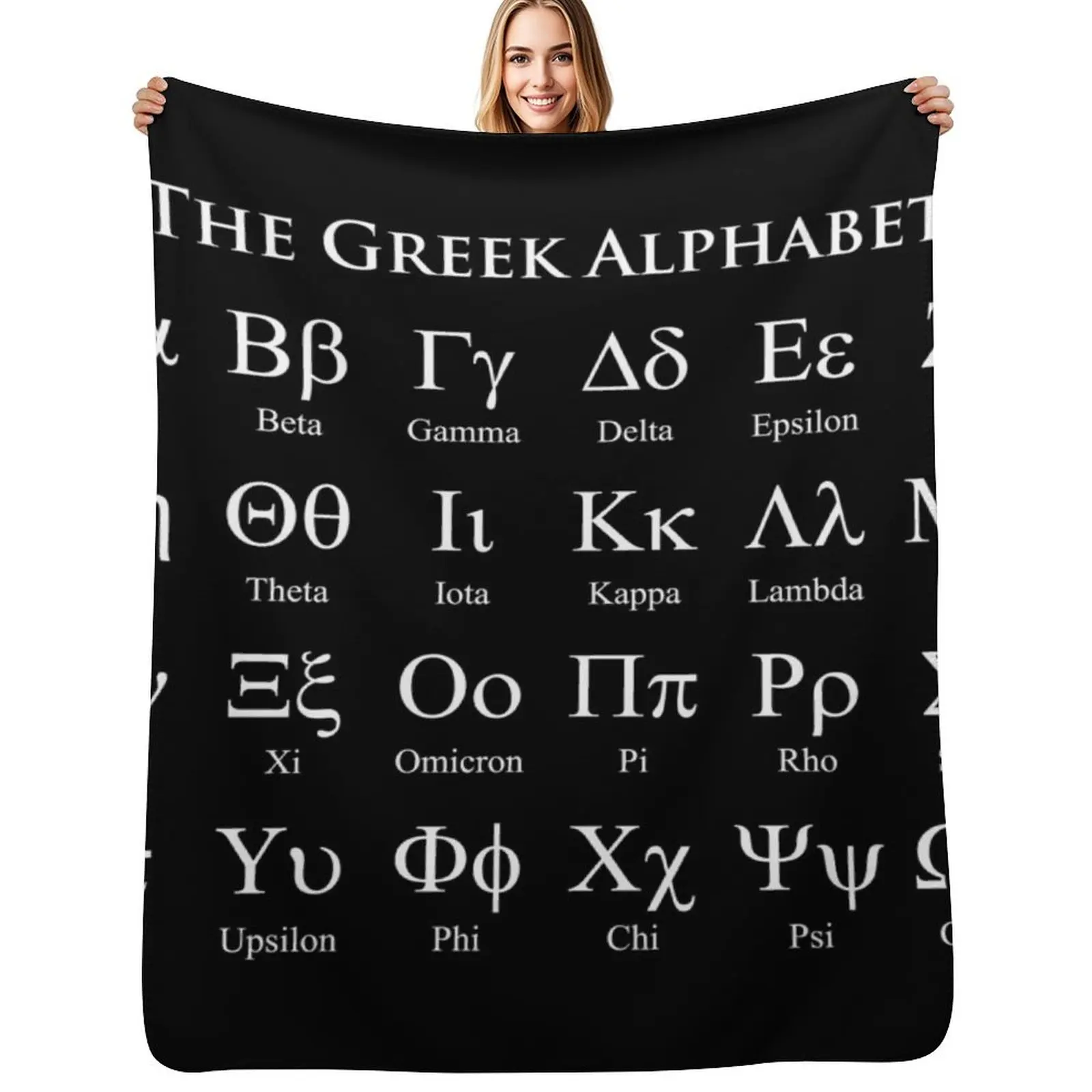 

The Greek Alphabet Throw Blanket Bed Blankets For Sofas Soft Plaid Blanket