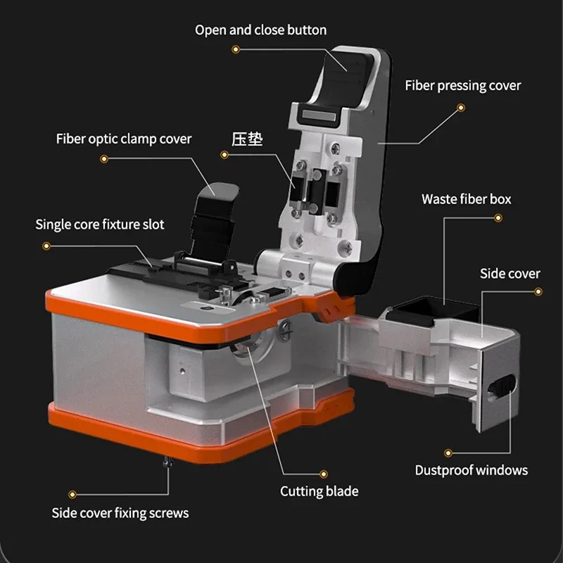 Q1S Fully Automatic Electric Fiber Optic Cleaver Rechargeable Optic Cable Cutter Ftth Optical Fiber Cleaver