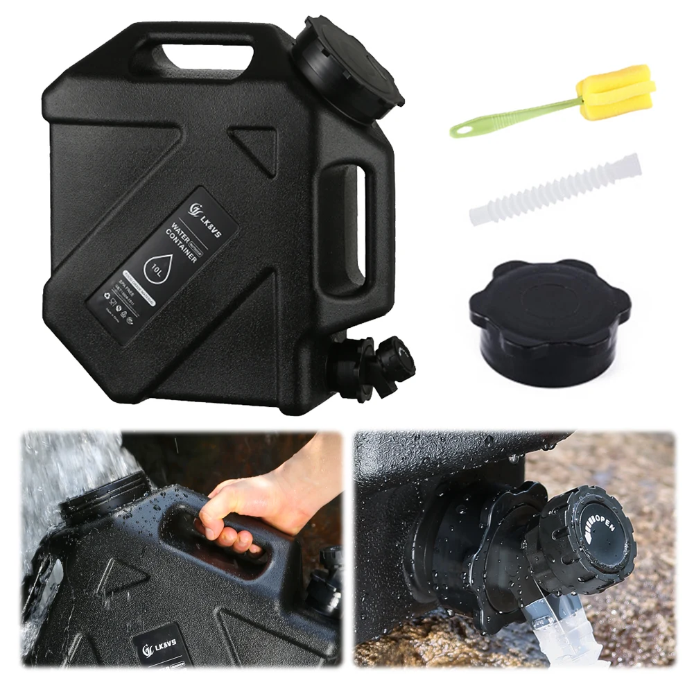 حاوية تخزين المياه سعة 10 لتر، حامل موزع مياه مانع للتسرب، خزان مياه بسعة كبيرة للتخييم في السيارة