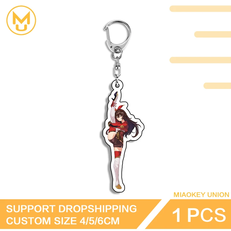Genshin Impact Hu Tao hermoso llavero de doble cara Waifu, superventas de lujo, disfraces, joyería, decoraciones de paquete de moda