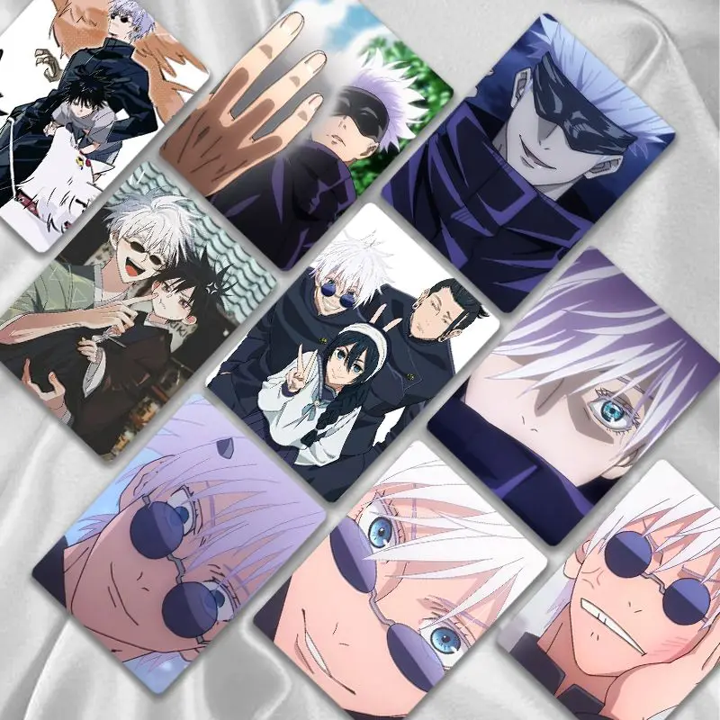 Carte laser Anime avec sac de protection, Jujutsu, Kaimmer, Satoru, Gojo, Druo, cadeau de collection, 55 cartes par paquet