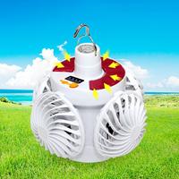 Led Fan Light Solar Powered Camping Lantern Portable Solar Lantern Fan with Remote Control for Outdoor Camping Dimmable Led