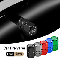 4Pcs Car Tire Valve Caps Emblem Metal Dustproof Cap For Ford Focus Mk2 Mk4 Mk8 Fiesta Mondeo Shelby Ecosport Mustang Puma Escape